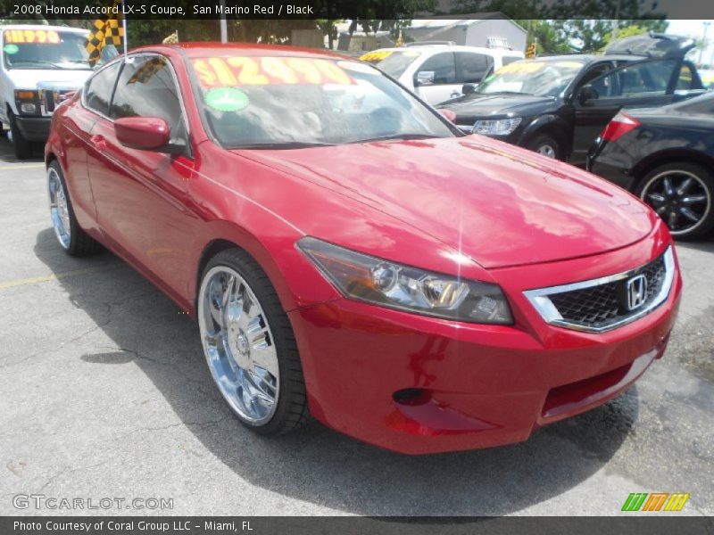San Marino Red / Black 2008 Honda Accord LX-S Coupe