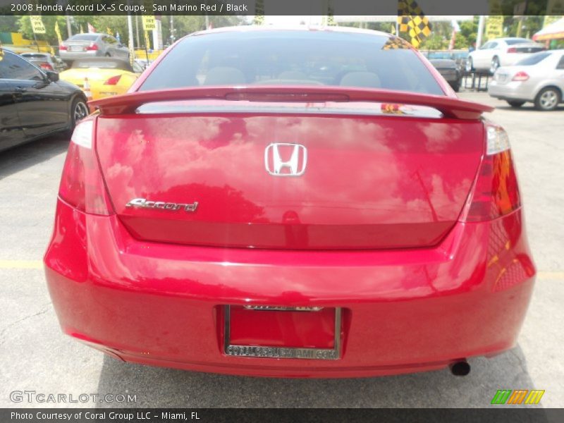 San Marino Red / Black 2008 Honda Accord LX-S Coupe