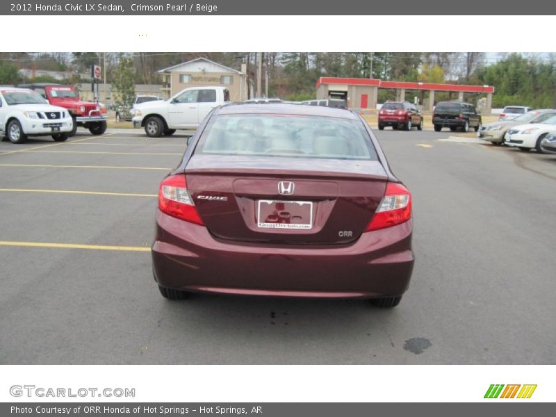 Crimson Pearl / Beige 2012 Honda Civic LX Sedan