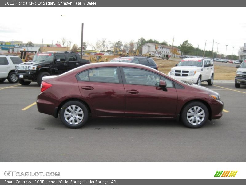 Crimson Pearl / Beige 2012 Honda Civic LX Sedan
