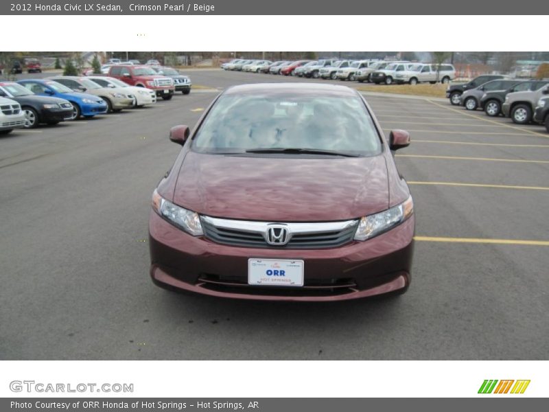 Crimson Pearl / Beige 2012 Honda Civic LX Sedan