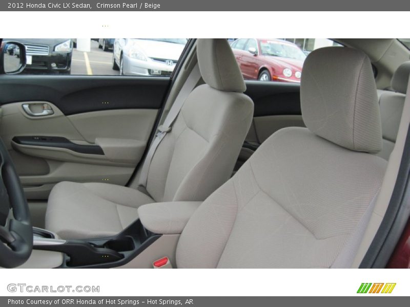 Crimson Pearl / Beige 2012 Honda Civic LX Sedan