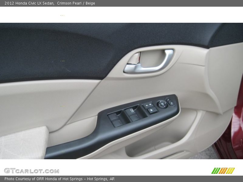 Crimson Pearl / Beige 2012 Honda Civic LX Sedan