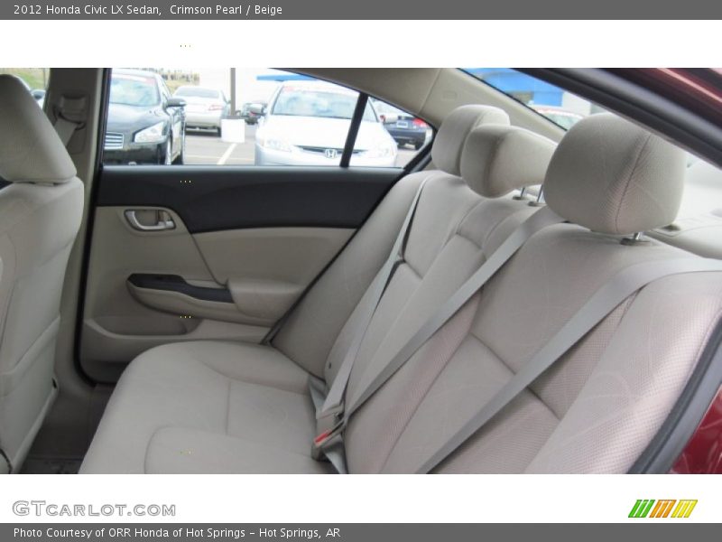 Crimson Pearl / Beige 2012 Honda Civic LX Sedan