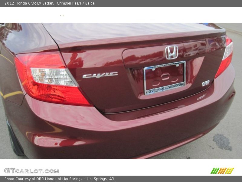 Crimson Pearl / Beige 2012 Honda Civic LX Sedan