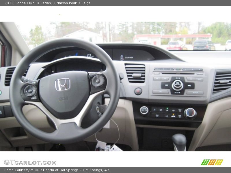 Crimson Pearl / Beige 2012 Honda Civic LX Sedan