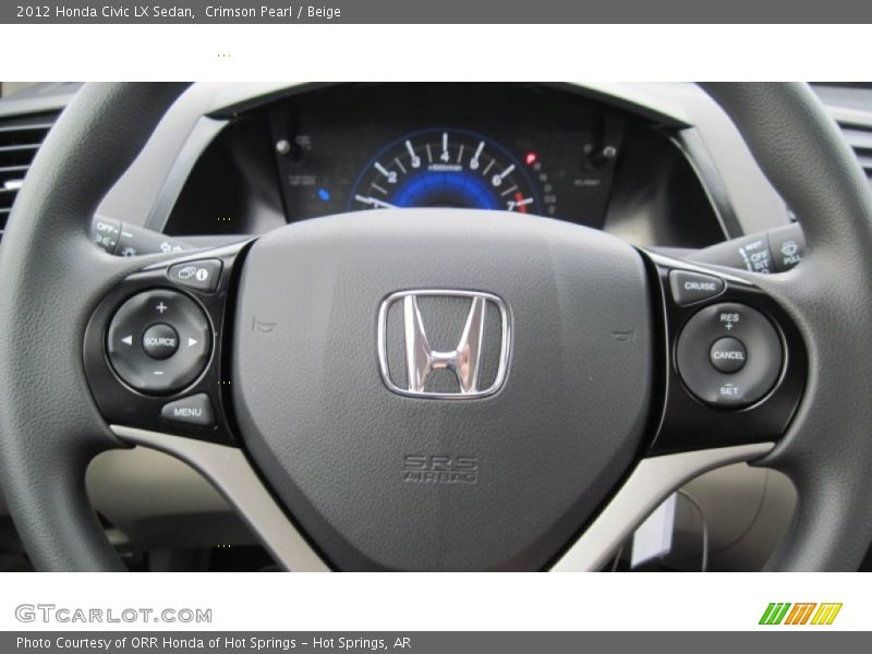 Crimson Pearl / Beige 2012 Honda Civic LX Sedan