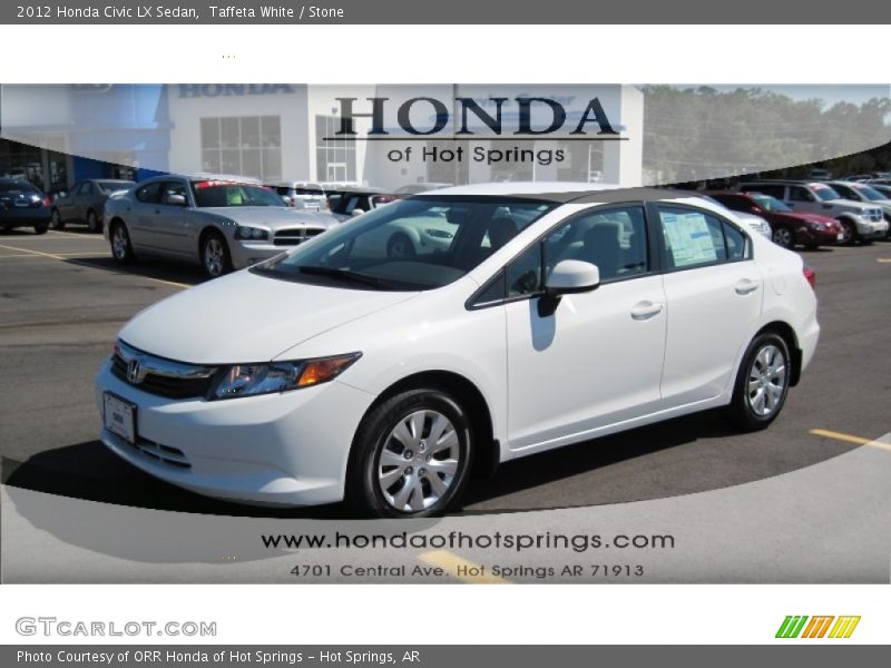 Taffeta White / Stone 2012 Honda Civic LX Sedan