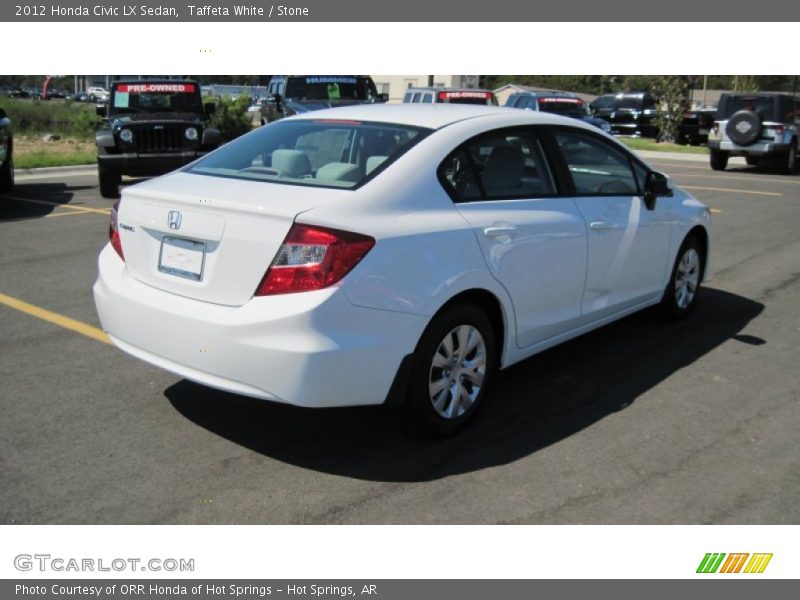 Taffeta White / Stone 2012 Honda Civic LX Sedan