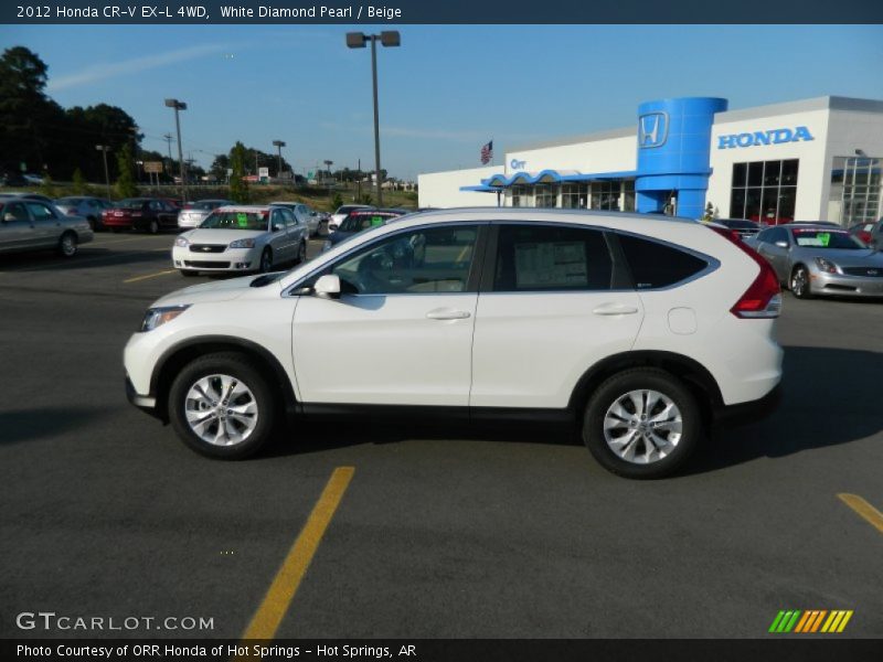 White Diamond Pearl / Beige 2012 Honda CR-V EX-L 4WD