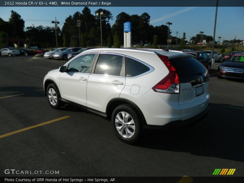 White Diamond Pearl / Beige 2012 Honda CR-V EX-L 4WD