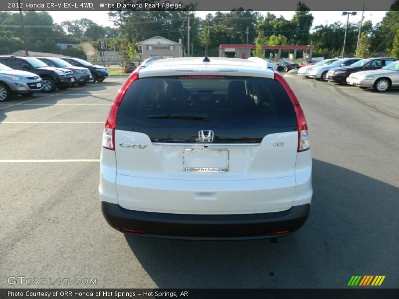 White Diamond Pearl / Beige 2012 Honda CR-V EX-L 4WD