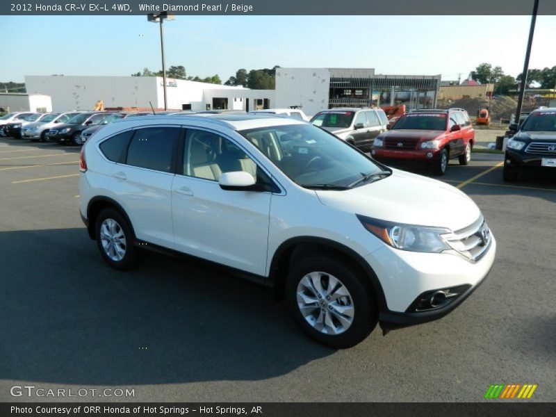 White Diamond Pearl / Beige 2012 Honda CR-V EX-L 4WD