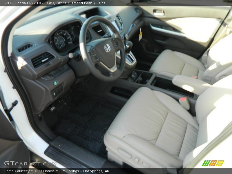 White Diamond Pearl / Beige 2012 Honda CR-V EX-L 4WD
