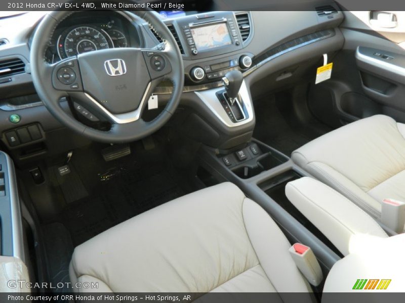 White Diamond Pearl / Beige 2012 Honda CR-V EX-L 4WD