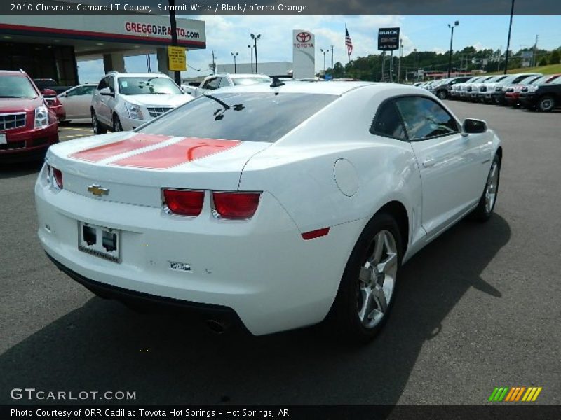 Summit White / Black/Inferno Orange 2010 Chevrolet Camaro LT Coupe