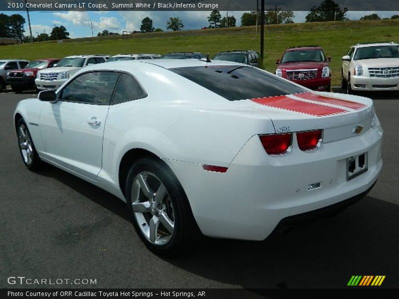 Summit White / Black/Inferno Orange 2010 Chevrolet Camaro LT Coupe