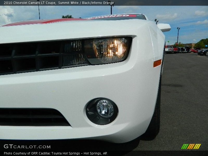 Summit White / Black/Inferno Orange 2010 Chevrolet Camaro LT Coupe