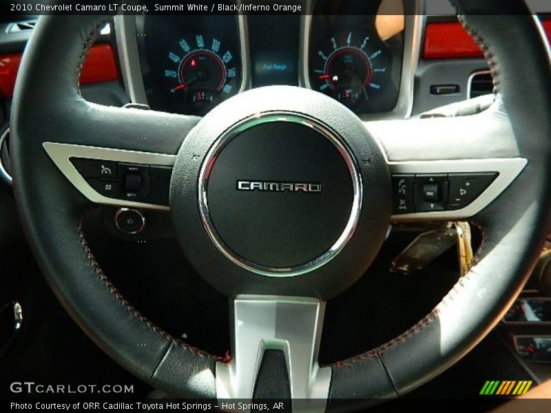 Summit White / Black/Inferno Orange 2010 Chevrolet Camaro LT Coupe