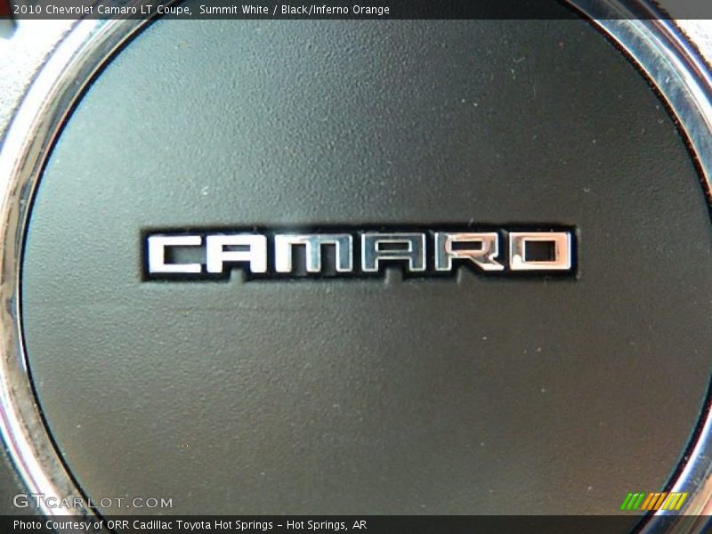 Summit White / Black/Inferno Orange 2010 Chevrolet Camaro LT Coupe