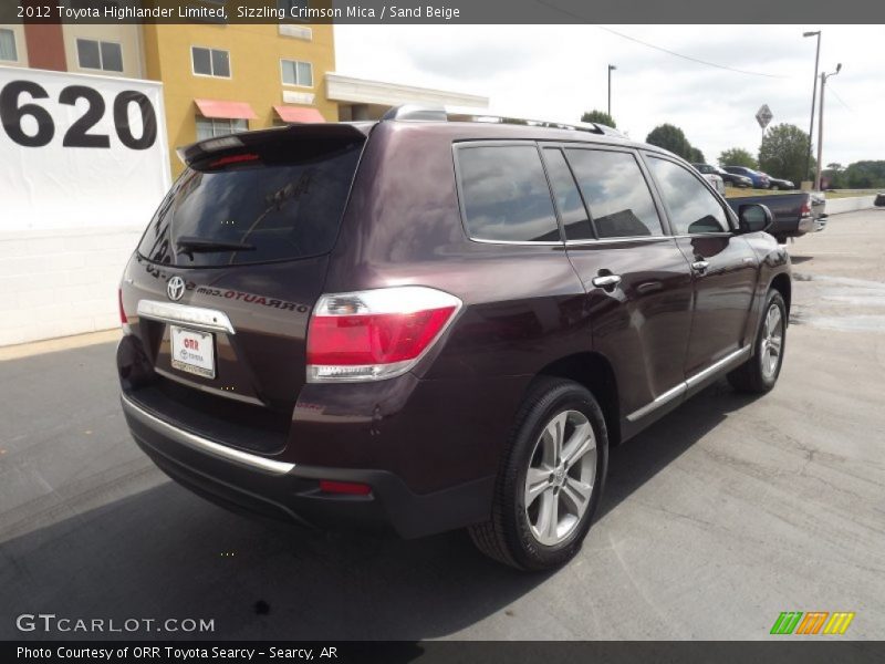 Sizzling Crimson Mica / Sand Beige 2012 Toyota Highlander Limited