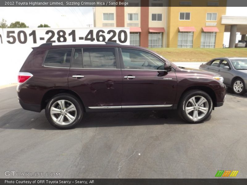Sizzling Crimson Mica / Sand Beige 2012 Toyota Highlander Limited
