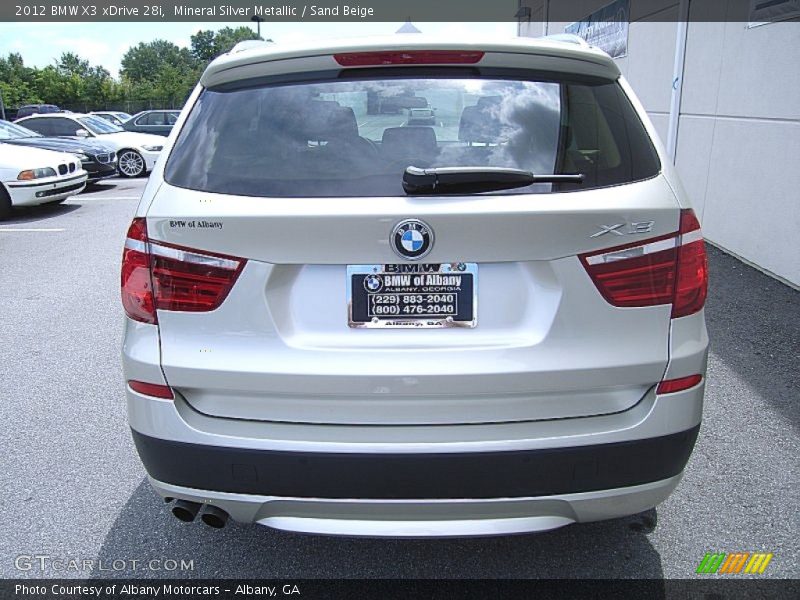 Mineral Silver Metallic / Sand Beige 2012 BMW X3 xDrive 28i