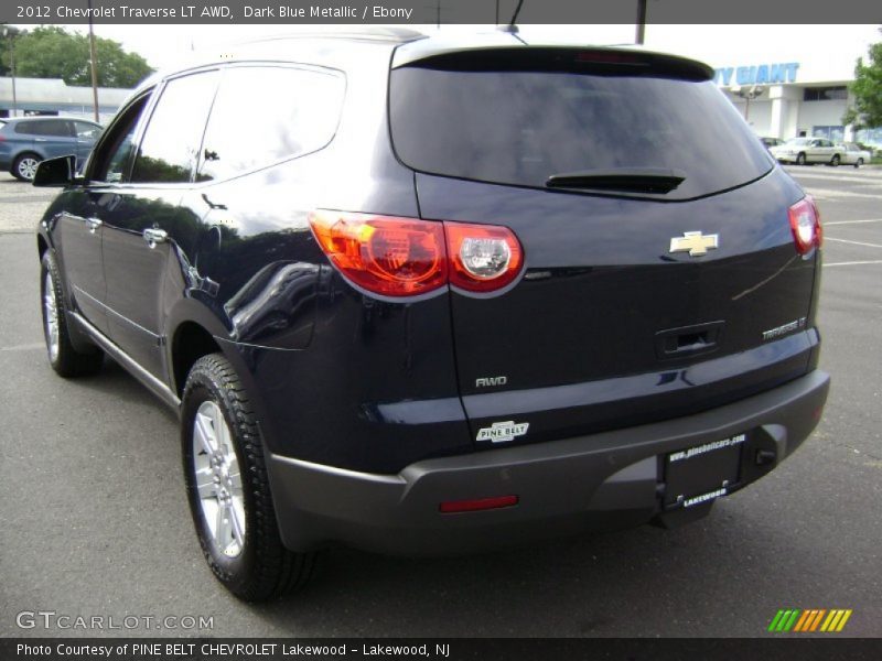 Dark Blue Metallic / Ebony 2012 Chevrolet Traverse LT AWD