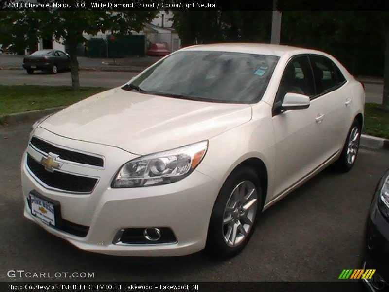 White Diamond Tricoat / Cocoa/Light Neutral 2013 Chevrolet Malibu ECO