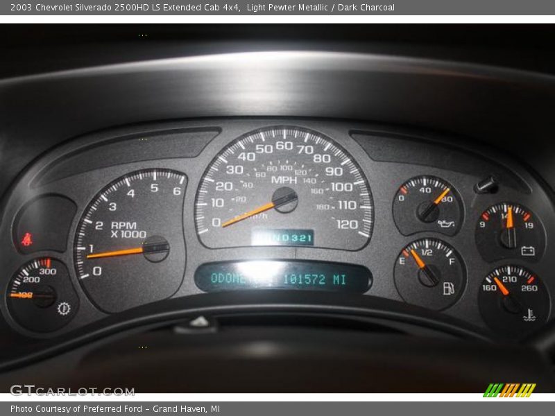 Light Pewter Metallic / Dark Charcoal 2003 Chevrolet Silverado 2500HD LS Extended Cab 4x4