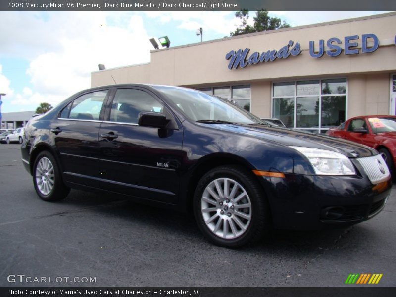 Dark Blue Metallic / Dark Charcoal/Light Stone 2008 Mercury Milan V6 Premier