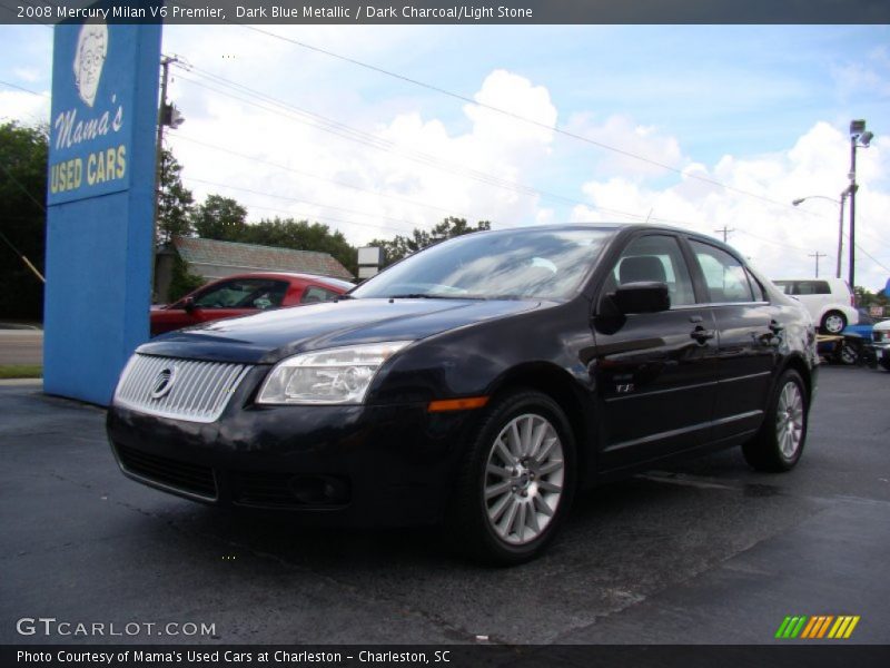 Dark Blue Metallic / Dark Charcoal/Light Stone 2008 Mercury Milan V6 Premier