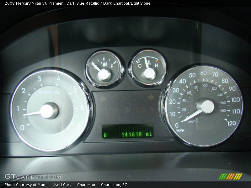 Dark Blue Metallic / Dark Charcoal/Light Stone 2008 Mercury Milan V6 Premier