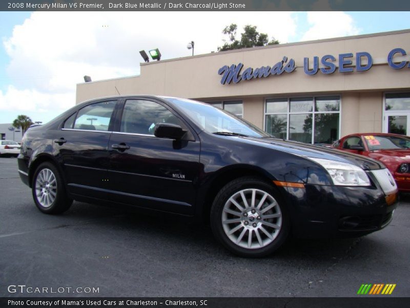 Dark Blue Metallic / Dark Charcoal/Light Stone 2008 Mercury Milan V6 Premier