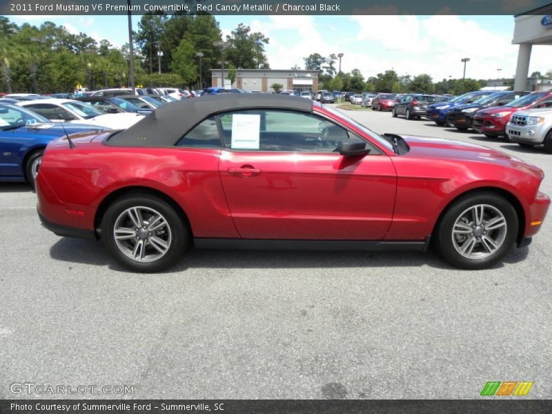 Red Candy Metallic / Charcoal Black 2011 Ford Mustang V6 Premium Convertible