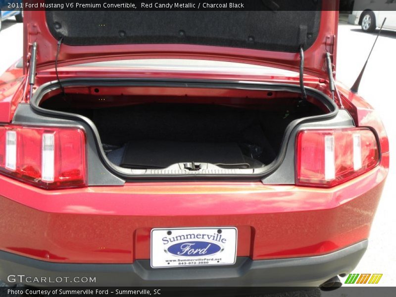 Red Candy Metallic / Charcoal Black 2011 Ford Mustang V6 Premium Convertible