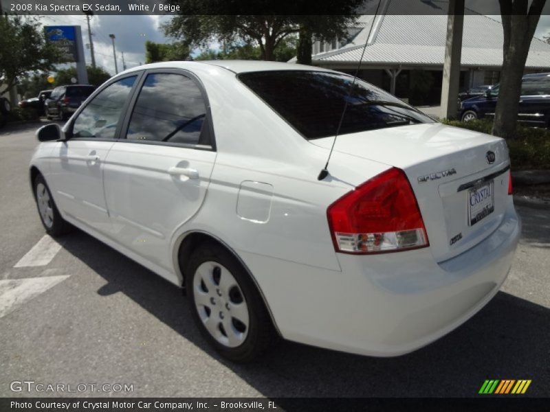 White / Beige 2008 Kia Spectra EX Sedan