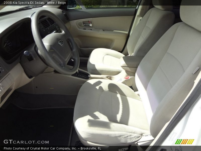 White / Beige 2008 Kia Spectra EX Sedan