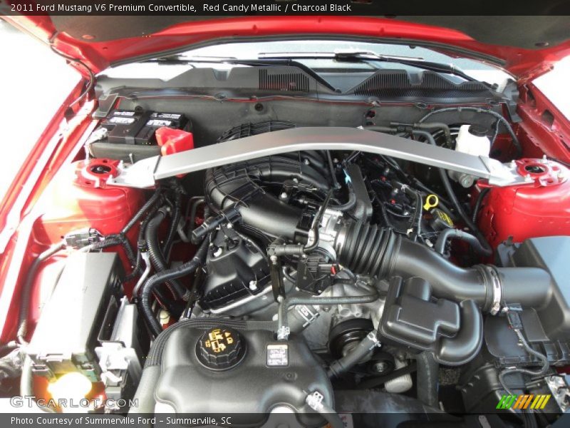 Red Candy Metallic / Charcoal Black 2011 Ford Mustang V6 Premium Convertible