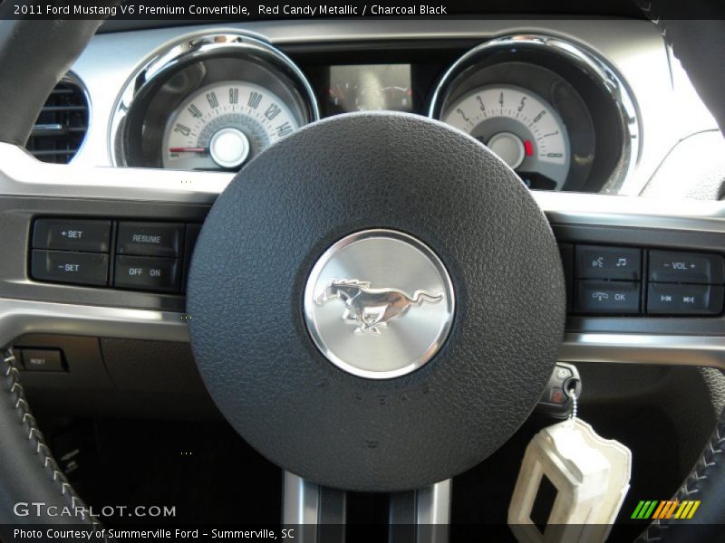 Red Candy Metallic / Charcoal Black 2011 Ford Mustang V6 Premium Convertible