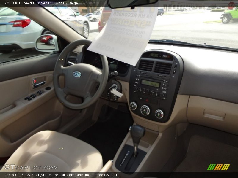 White / Beige 2008 Kia Spectra EX Sedan