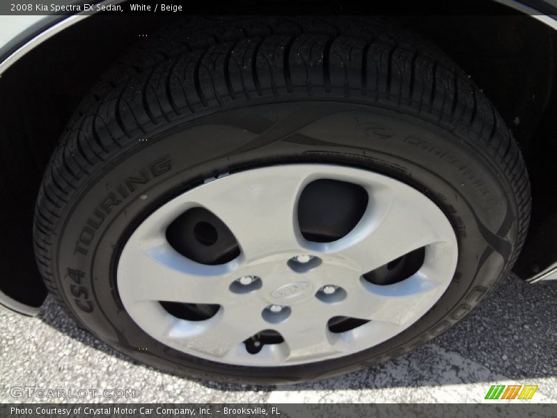 White / Beige 2008 Kia Spectra EX Sedan