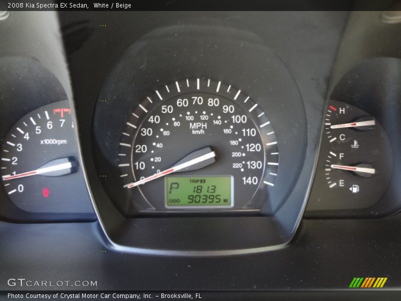 White / Beige 2008 Kia Spectra EX Sedan