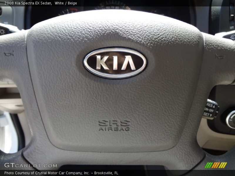 White / Beige 2008 Kia Spectra EX Sedan