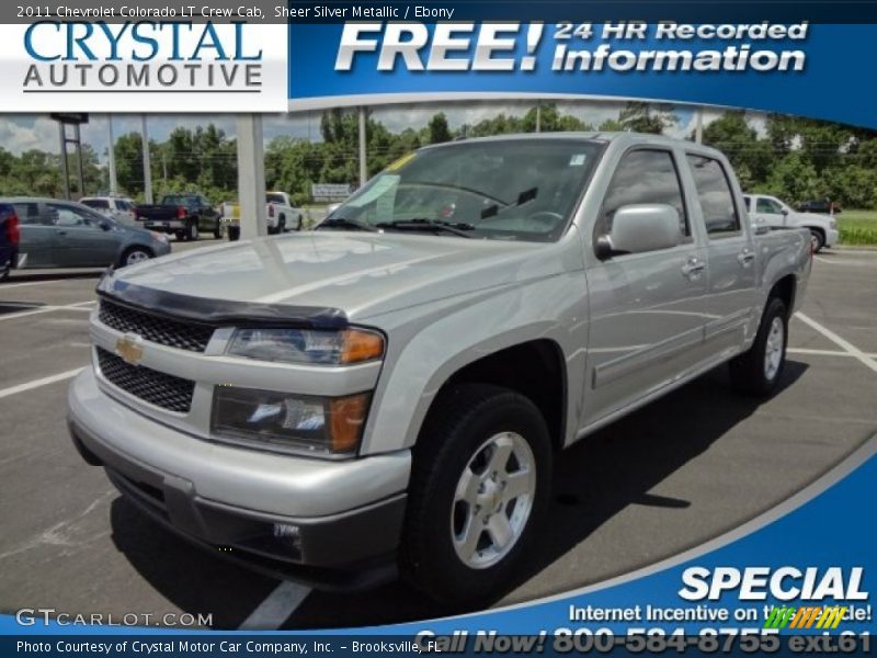 Sheer Silver Metallic / Ebony 2011 Chevrolet Colorado LT Crew Cab
