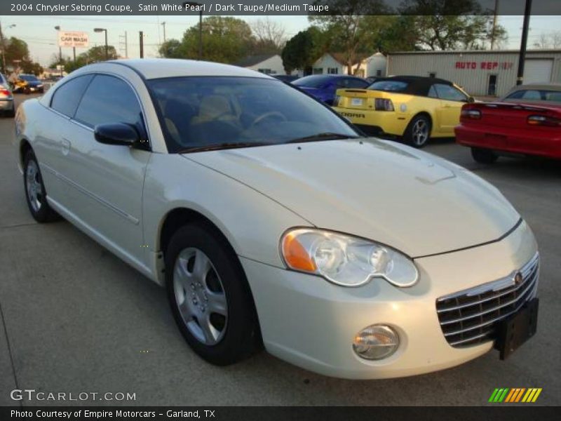 Satin White Pearl / Dark Taupe/Medium Taupe 2004 Chrysler Sebring Coupe