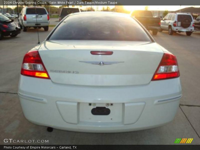 Satin White Pearl / Dark Taupe/Medium Taupe 2004 Chrysler Sebring Coupe