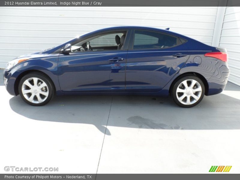 Indigo Night Blue / Gray 2012 Hyundai Elantra Limited
