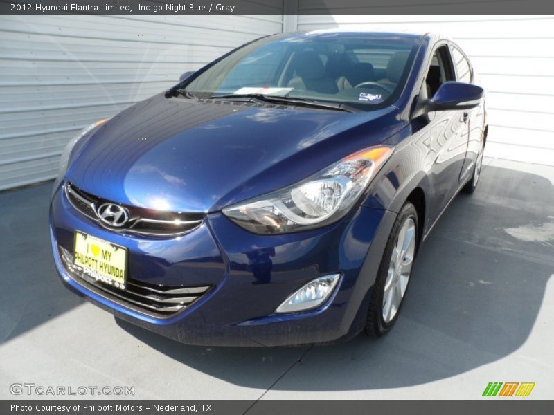 Indigo Night Blue / Gray 2012 Hyundai Elantra Limited