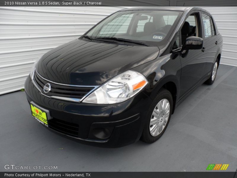 Super Black / Charcoal 2010 Nissan Versa 1.8 S Sedan